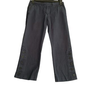 Tommy Hilfiger Womens Capri Blue Size 6 100% Cotton Button Zip Closure Buttons